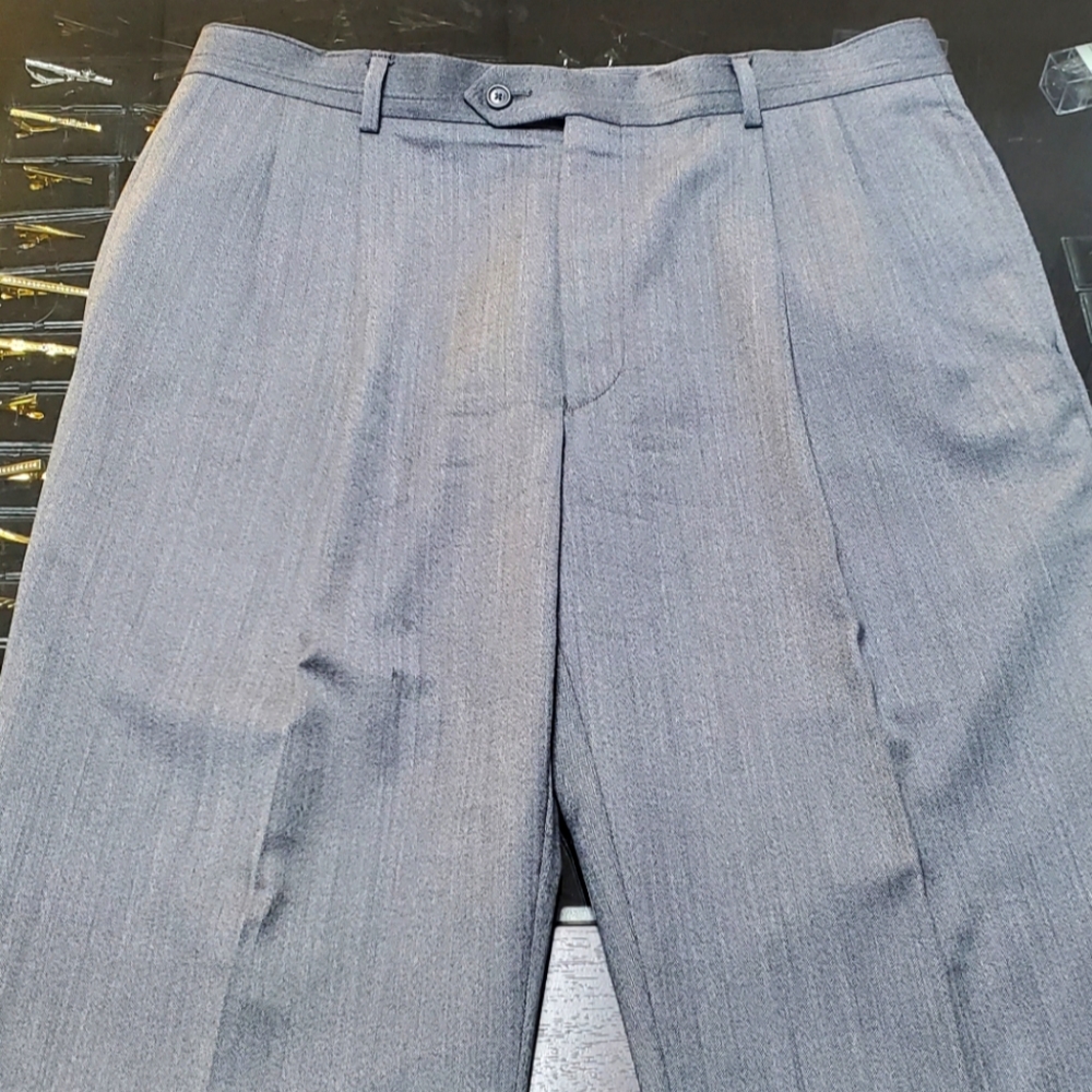 Jos. A. Banks Charcoal Herringbone Slacks 36R